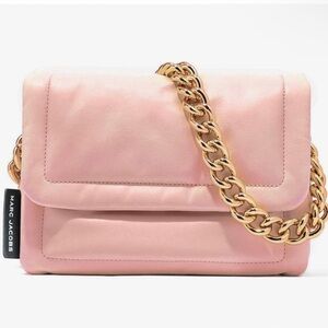 NWT MARC JACOBS Pink and Gold pillow leather Crossbody Bag with Chunky Chain